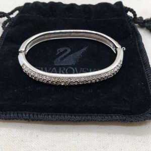 Vintage Swarovski silver tone bangle bracelet